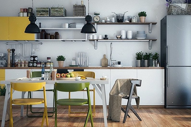 Εσωτερική διακόσμηση κουζίνας σκανδιναβικού στυλ - φωτογραφία