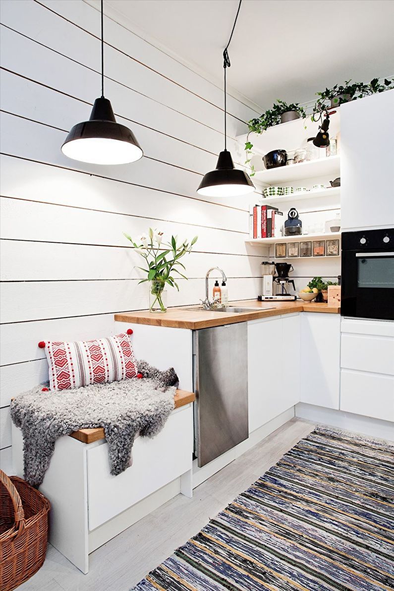 Diseño de interiores de cocina de estilo escandinavo