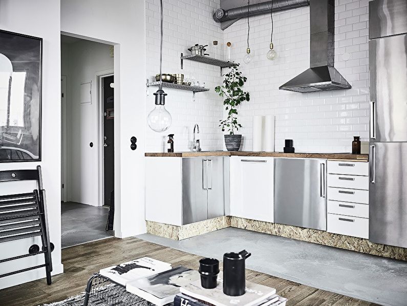 Cocina escandinava gris - diseño