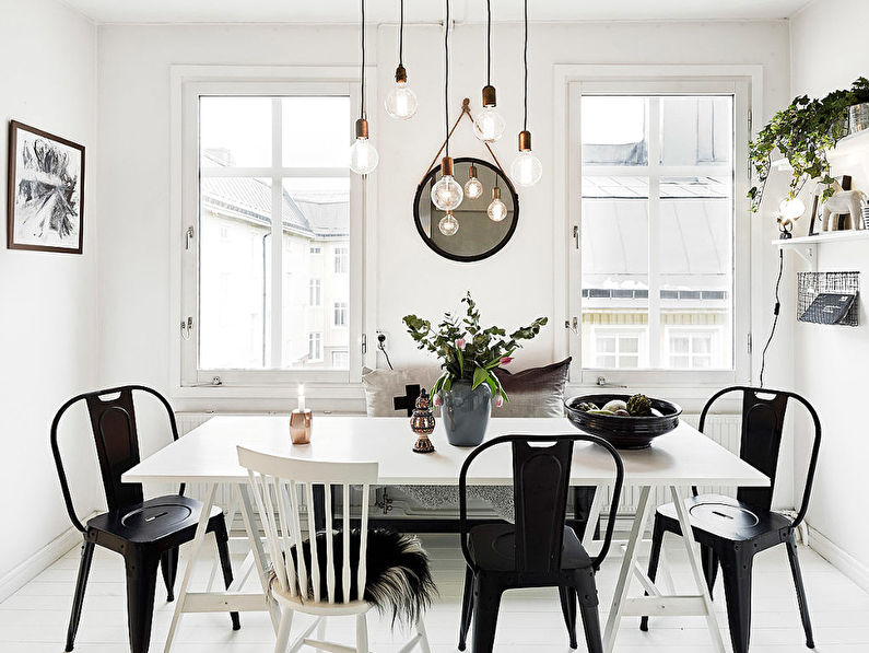 Zona de comedor - Diseño de cocina de estilo escandinavo