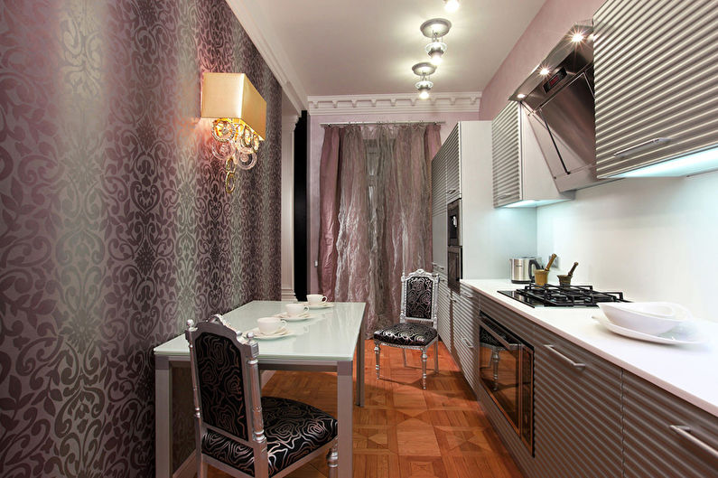 Cocina Art Deco morada - Diseño de interiores