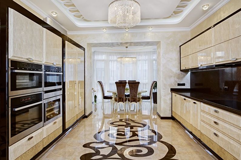 Design de bucătărie Art Deco - finisaj de podea