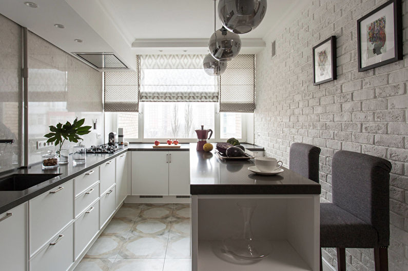 Cocina pequeña Art Deco - Diseño de interiores