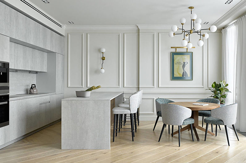 Cocina blanca Art Deco - Diseño de interiores