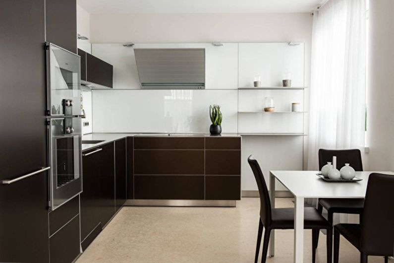 Cocina marrón de alta tecnología - Diseño de interiores