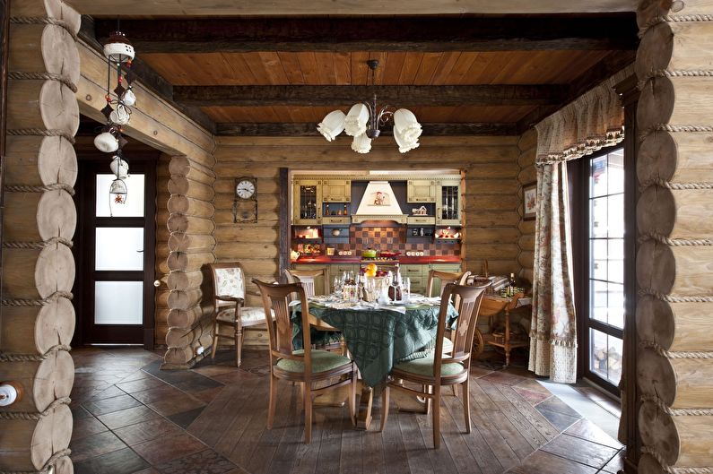 Design bucătărie în stil rustic - zonă de luat masa