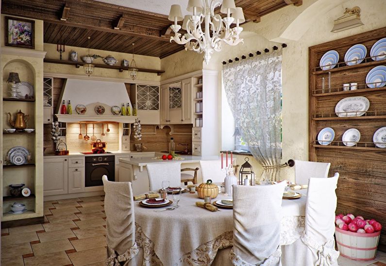 Decor bucătărie în stil rustic - design interior