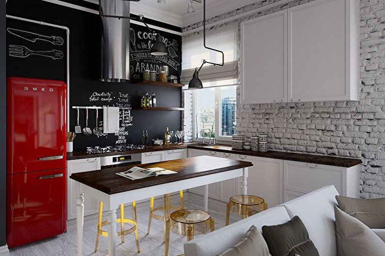 Loft Style Kitchen Design - Veggdekorasjon