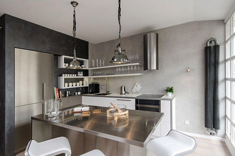 Lite kjøkken i loftstil - Interiørdesign