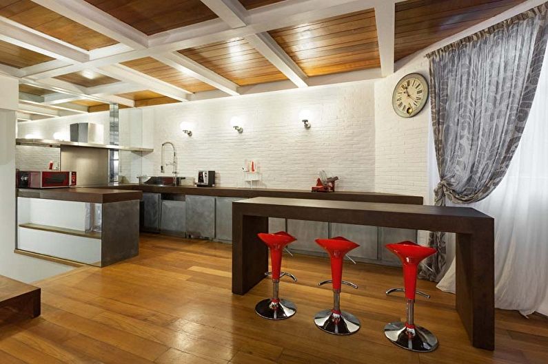 Diseño de interiores de cocina estilo loft - foto