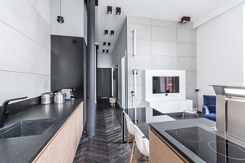 Diseño de interiores de cocina estilo loft - foto
