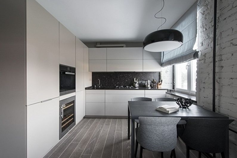 Cocina estilo loft gris - Diseño de interiores