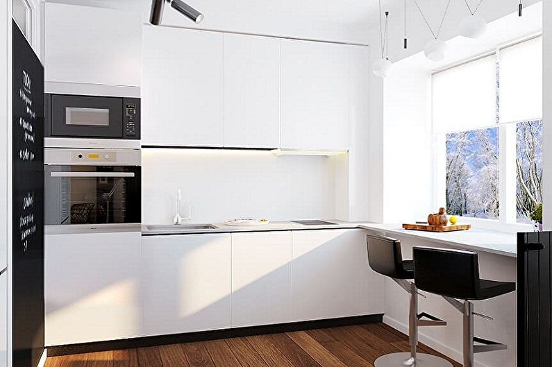 Malá kuchyňa v štýle minimalizmu - interiérový dizajn