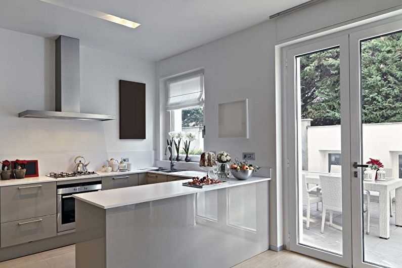 Šedá kuchyňa v štýle minimalizmu - interiérový dizajn