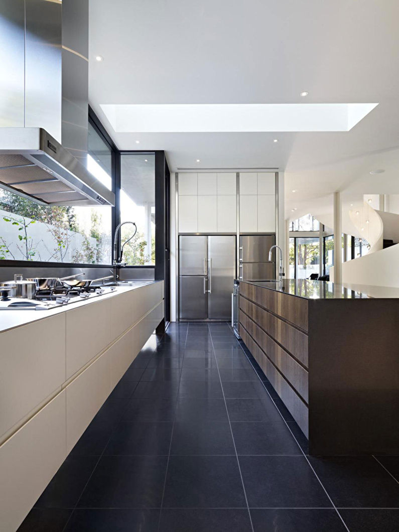 Design pardoseală - bucătărie minimalistă