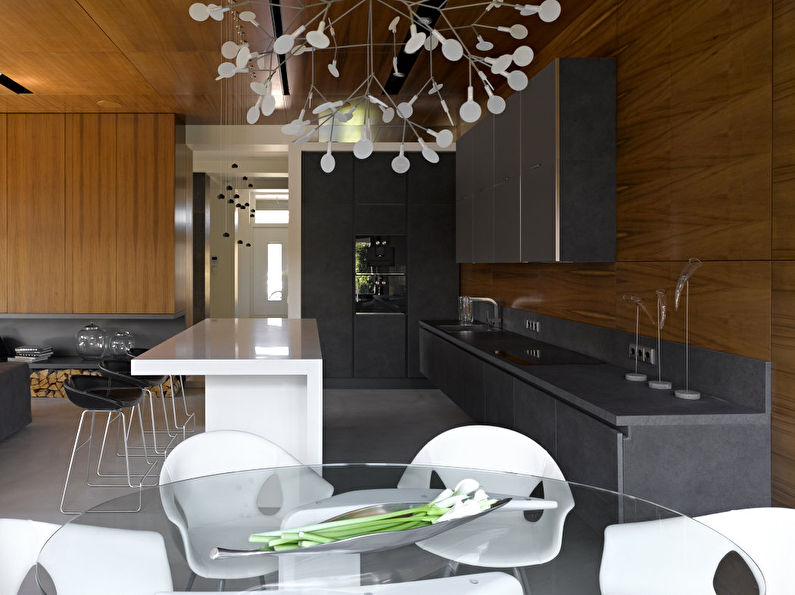 Priestranný minimalistický dizajn kuchyne - foto
