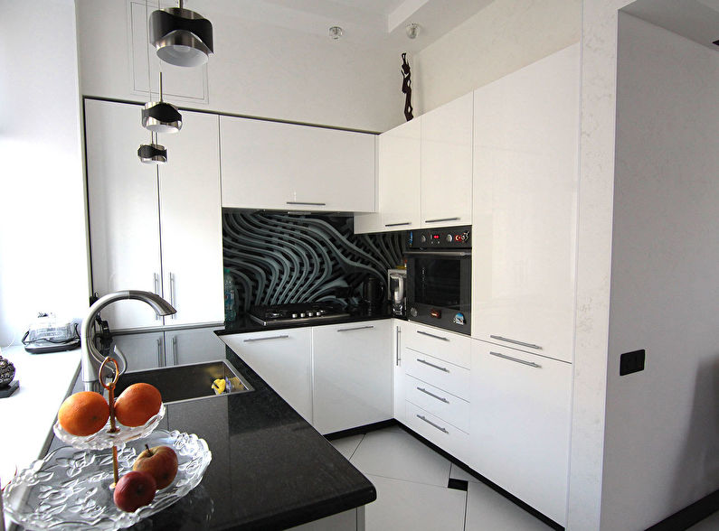 Design minimalist de bucătărie de colț - fotografie