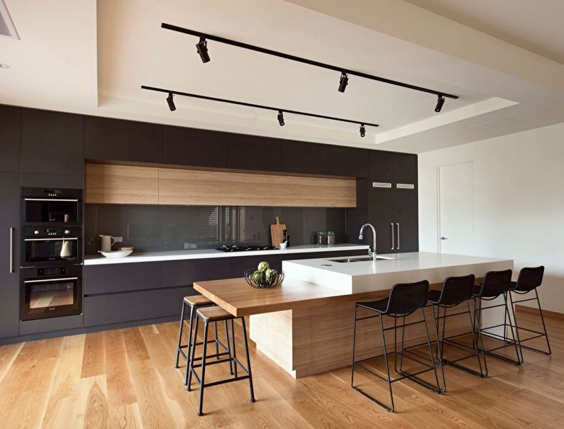 Návrh kuchyne s ostrovčekom v štýle minimalizmu - foto