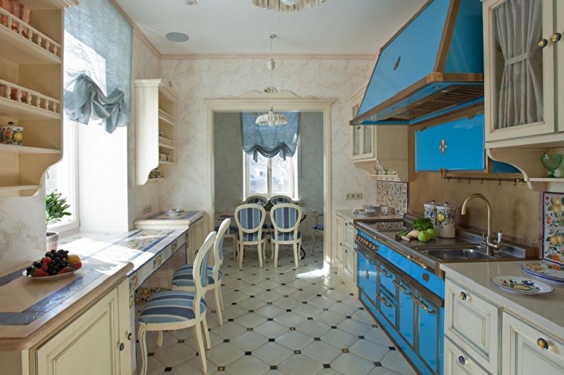 Diseño de cocina de estilo provenzal - Acabado del piso