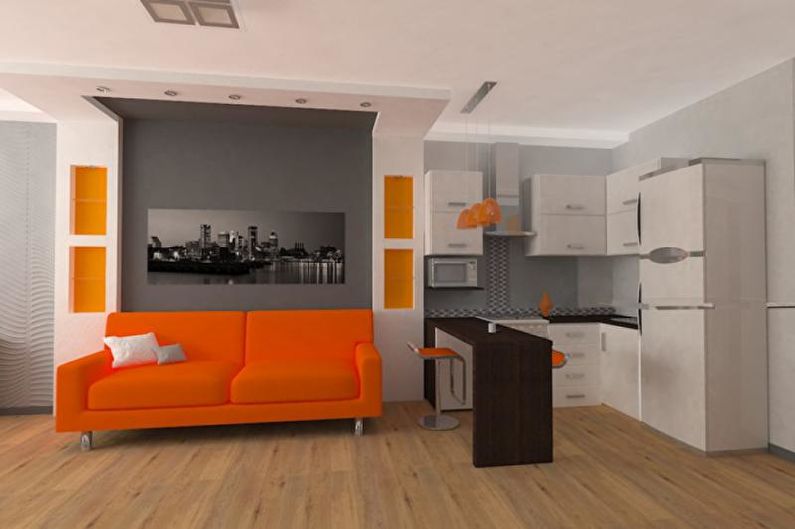 Interiérový dizajn štúdiového bytu v Chruščove - foto