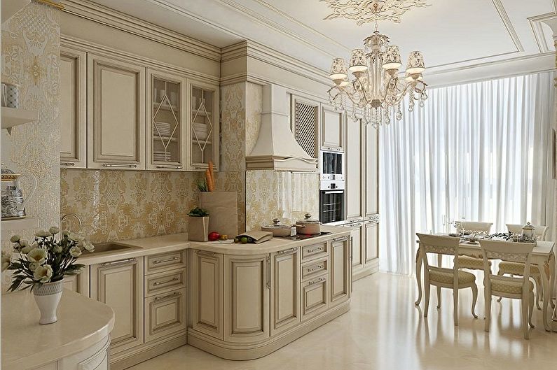 Cocina - Diseño de apartamento de estilo clásico