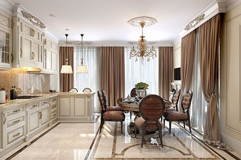 Cocina - Diseño de apartamento de estilo clásico