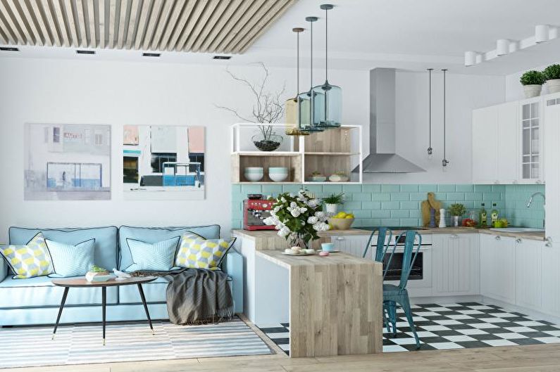 Bucătărie - design de apartament în stil scandinav