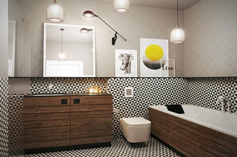 Kúpeľňa - dizajn bytu v škandinávskom štýle