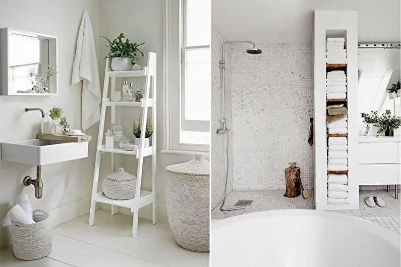Kúpeľňa - dizajn bytu v škandinávskom štýle