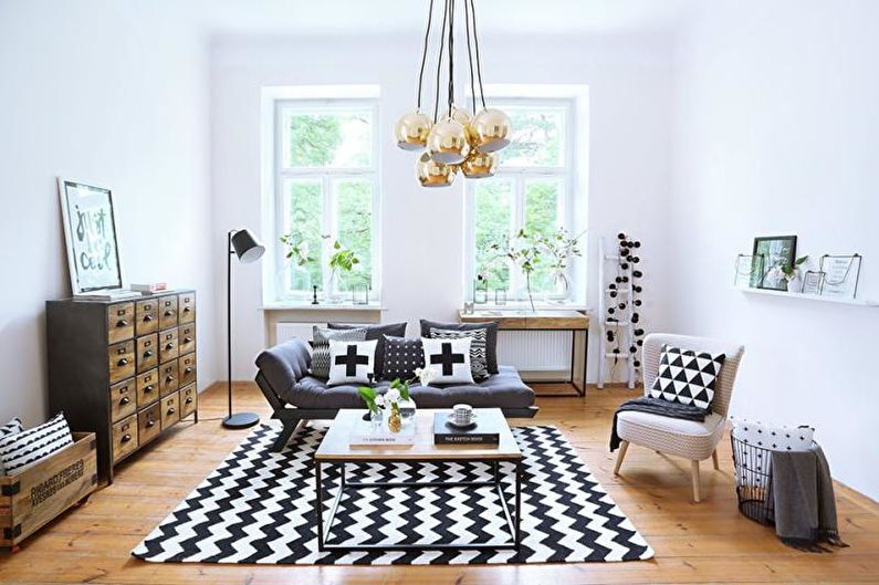 Interiér bytu v škandinávskom štýle - foto