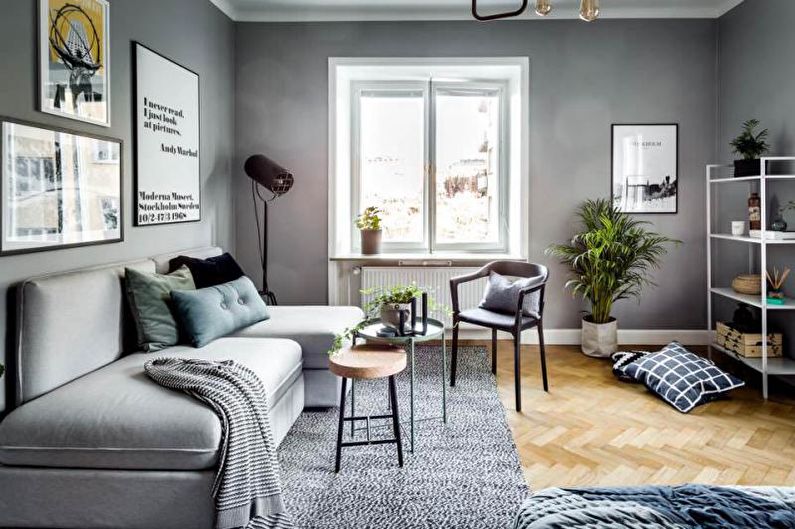 Notranja zasnova stanovanja v skandinavskem slogu - fotografija