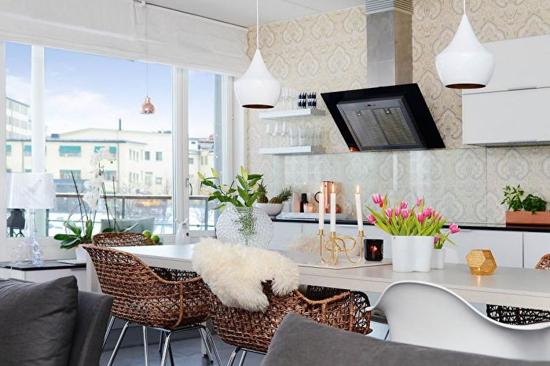 Kuchyňa - dizajn bytu v škandinávskom štýle