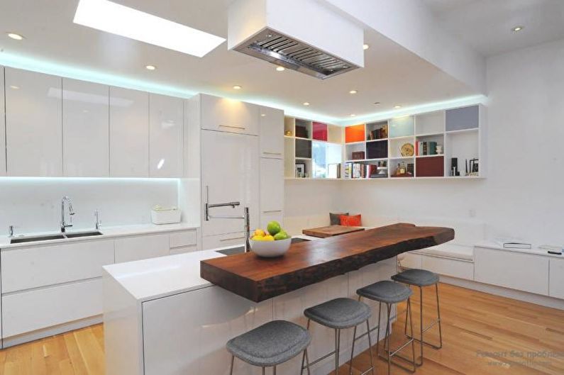 Kuhinja - zasnova stanovanja v sodobnem slogu