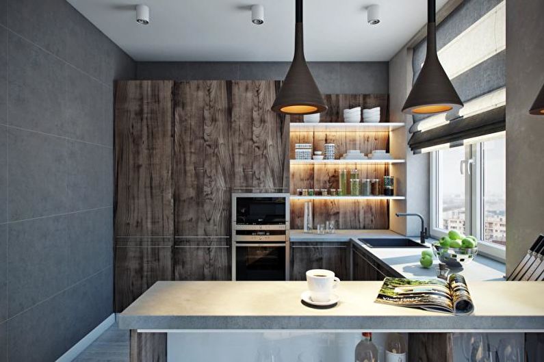 Cocina - Diseño de apartamento en estilo moderno.