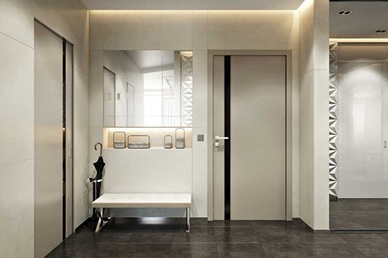Pasillo - Diseño de un apartamento en estilo moderno.