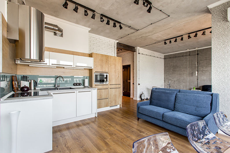 Diseño de apartamento estilo loft para una pareja joven - foto