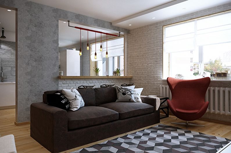 Design de apartament în stil mansardă, Magnitogorsk - foto