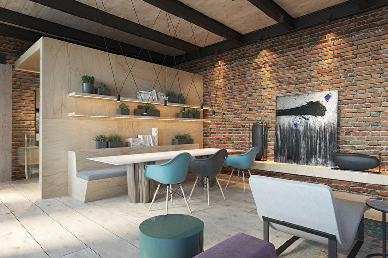 Loftstil leilighet design, 225 m2 - foto