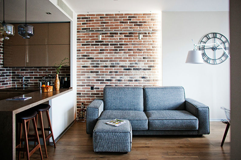 Loftstil leilighet design for en bachelor - foto