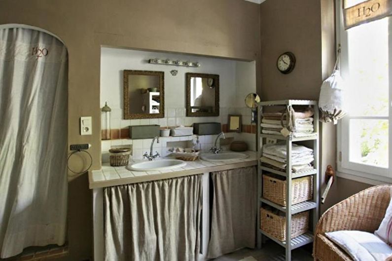 חדר אמבטיה - עיצוב דירות בסגנון פרובנס