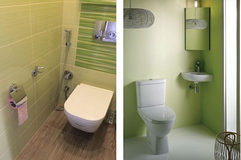 Grønt lite toalett - interiørdesign