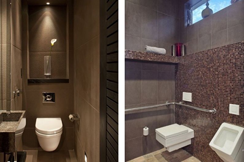 Toaletă mică maro - Design interior
