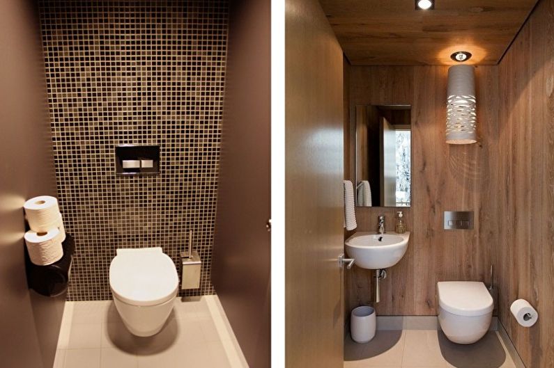 Hnedý malý záchod - interiérový dizajn