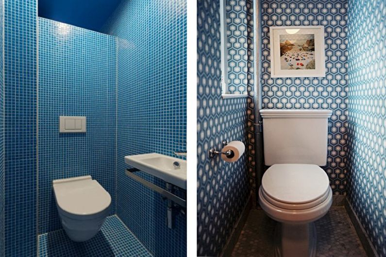 Μικρή μπλε τουαλέτα - εσωτερική διακόσμηση