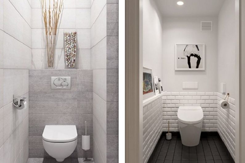Malá toaleta v štýle minimalizmu - interiérový dizajn