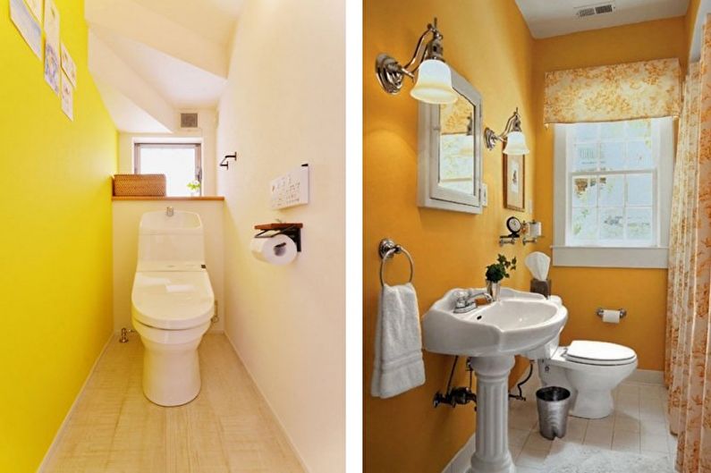 Žltá malá toaleta - interiérový dizajn