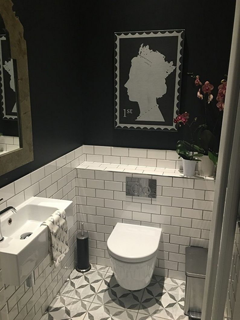 Liten toalett interiørdesign - foto
