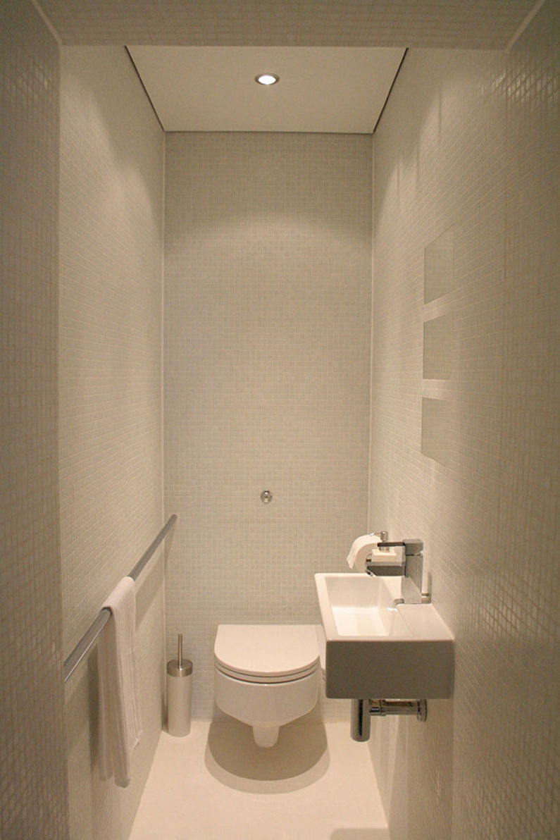 Μικρή εσωτερική διακόσμηση τουαλέτας - φωτογραφία
