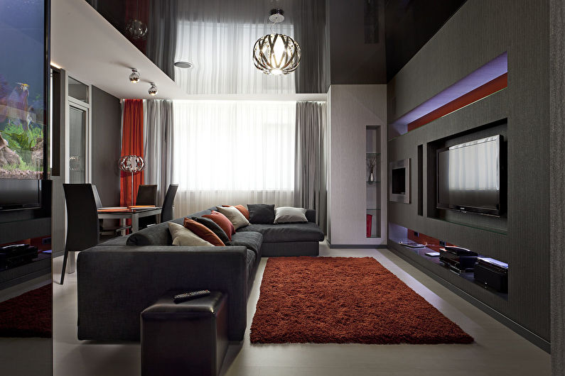 Malý dizajn obývačky - Stropná dekorácia