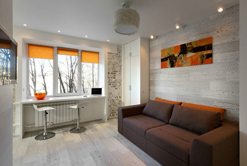 Dizajn malej obývačky v Chruščove